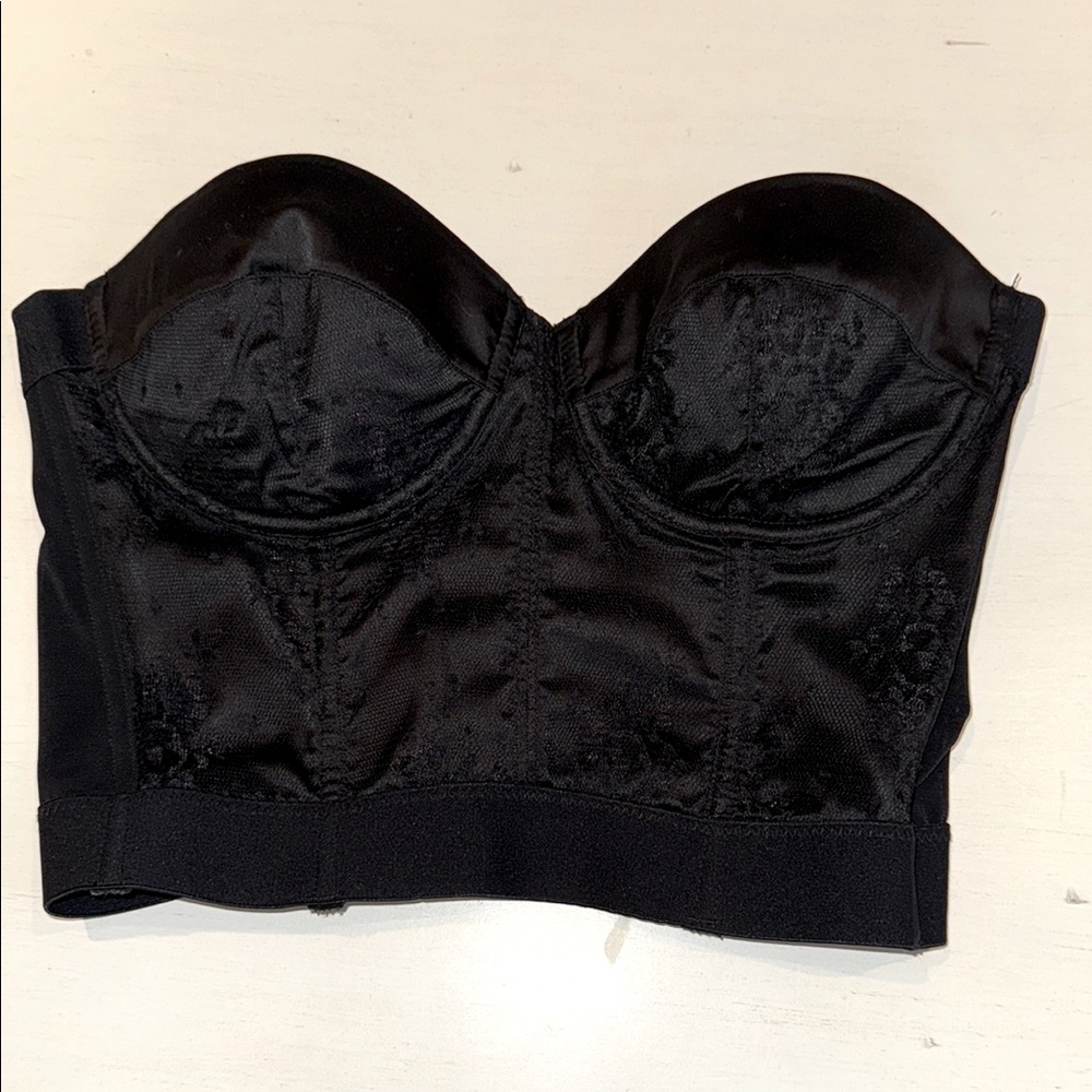 Elegant Black Strapless Bustier sz M